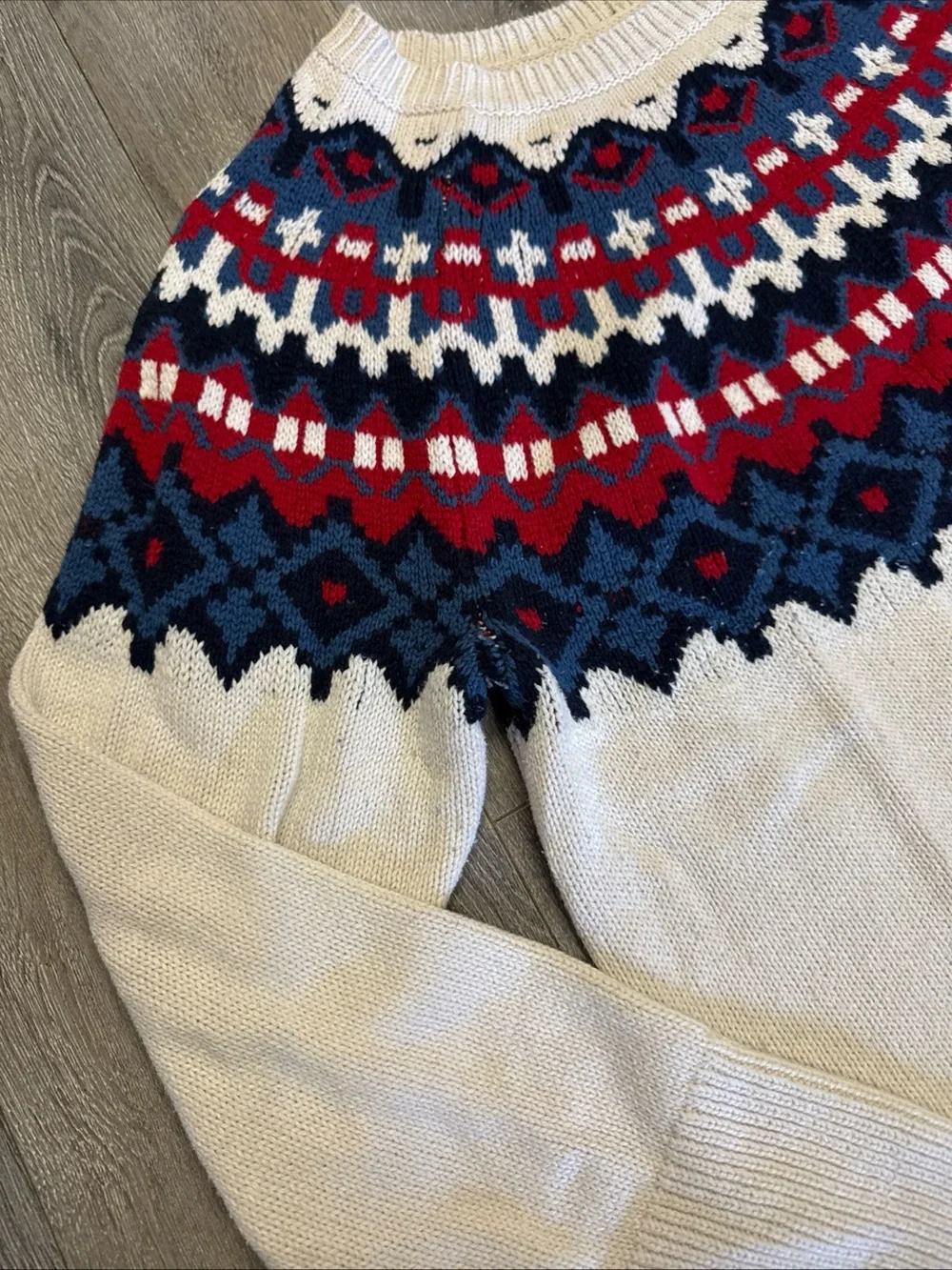 Cream Chaps Fair Isle Yoke Sweater Nordic skiing - Picture 4 of 7